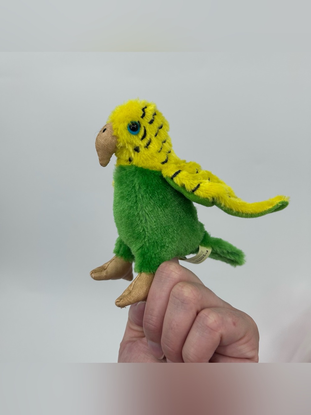 Folkmanis Green & Yellow Parakeet Finger Puppet Plush